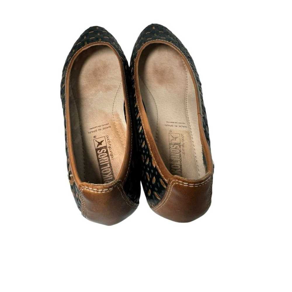 Pikolinos Woven Brown Black Leather Heels Shoes S… - image 8