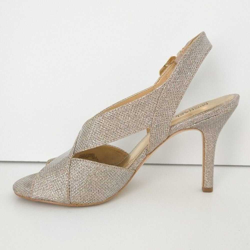 Michael Kors Metallic Gold Glitter Formal Open-To… - image 2