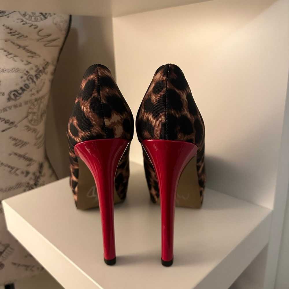 Betsey Johnson Leopard Print Red Bottom High Heels - image 4