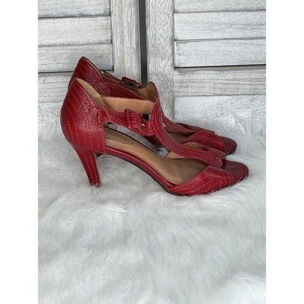 Corso Como Red Leather Heeled Sandals Size 6.5 - image 3