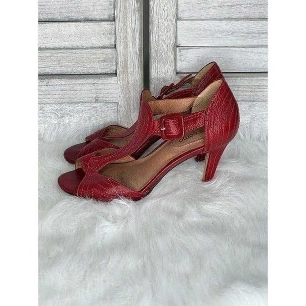 Corso Como Red Leather Heeled Sandals Size 6.5 - image 4