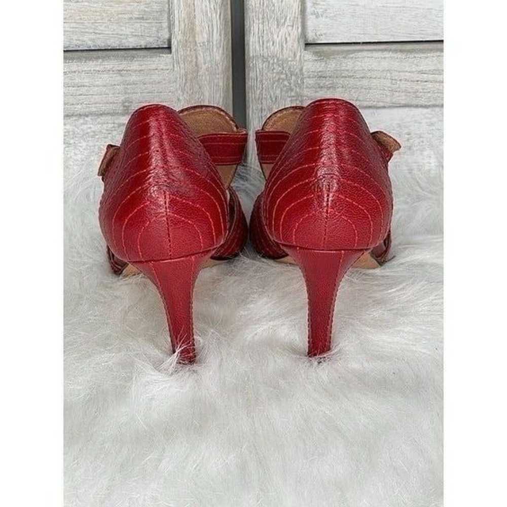 Corso Como Red Leather Heeled Sandals Size 6.5 - image 5