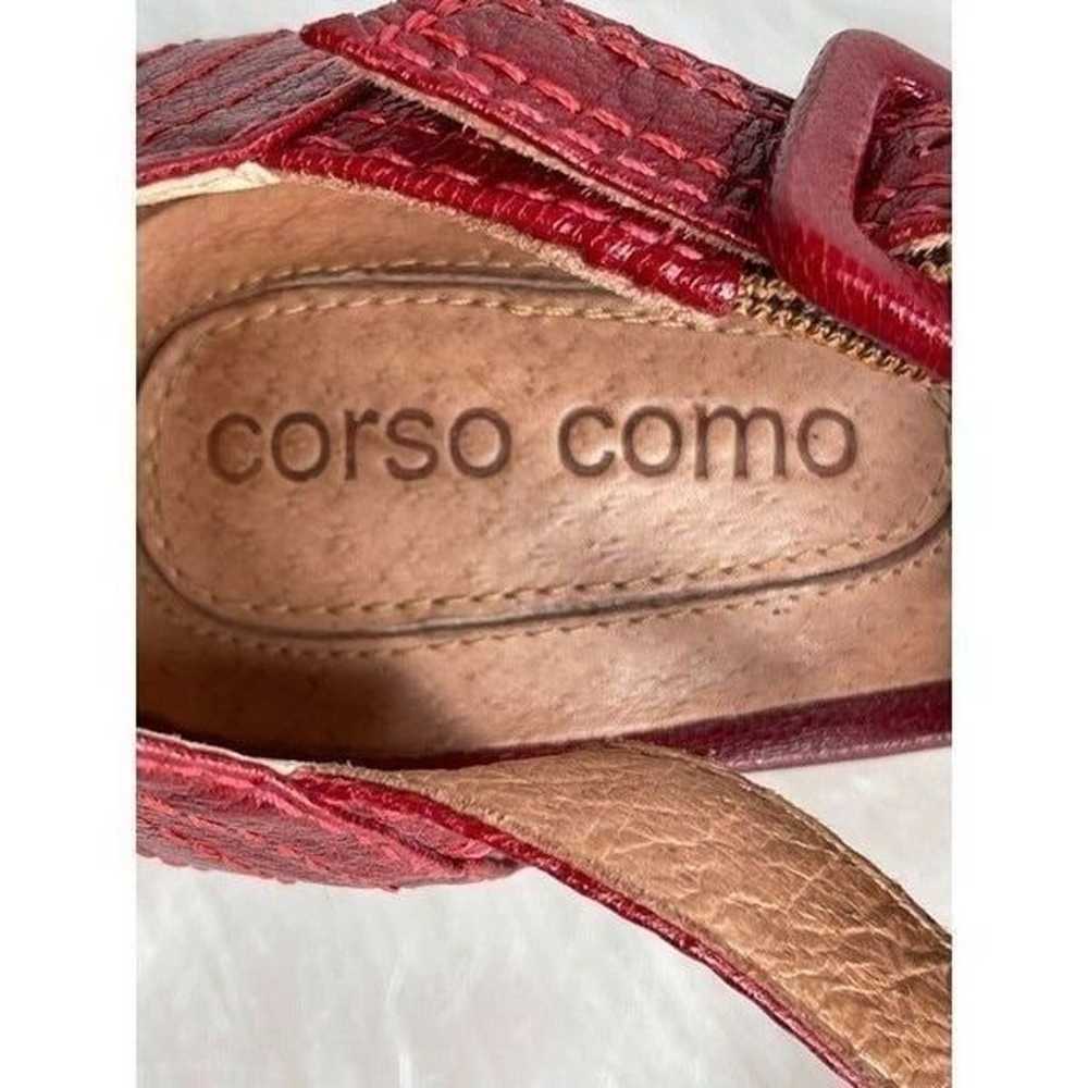 Corso Como Red Leather Heeled Sandals Size 6.5 - image 6