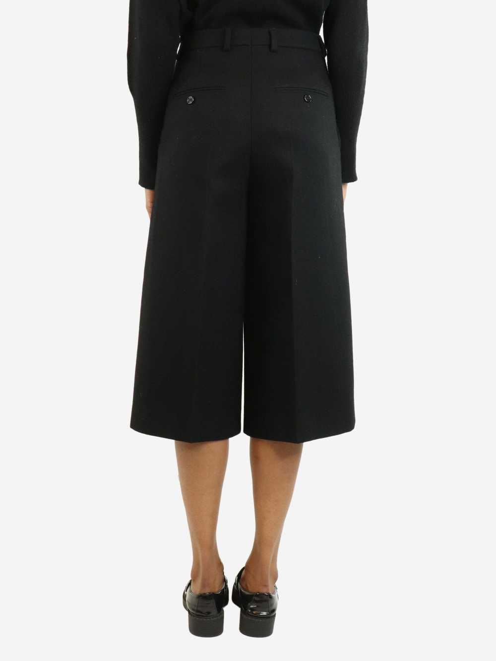 Celine Black wide-leg wool culottes - size UK 8 - image 3