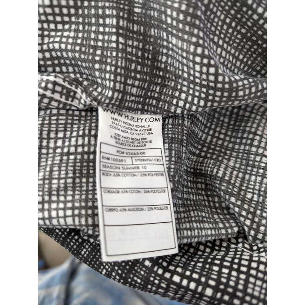 Hurley HURLEY Black White Plaid Button Up Short S… - image 9