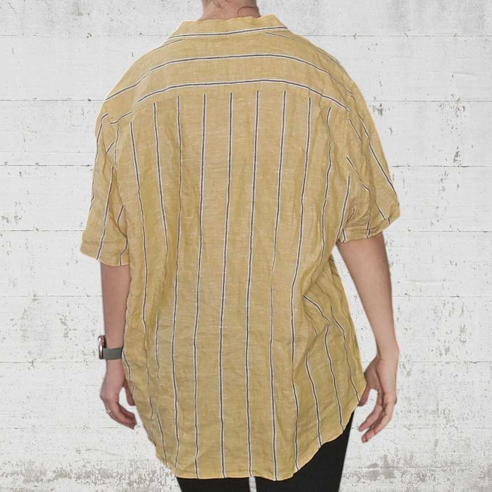 Madewell Madewell Yellow Striped Linen Button Dow… - image 10