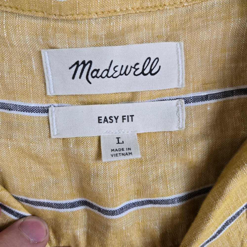 Madewell Madewell Yellow Striped Linen Button Dow… - image 5