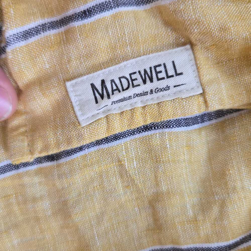 Madewell Madewell Yellow Striped Linen Button Dow… - image 6