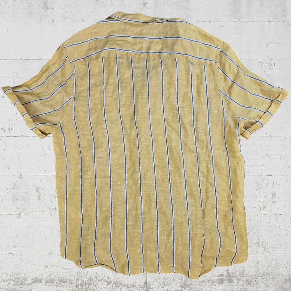 Madewell Madewell Yellow Striped Linen Button Dow… - image 8