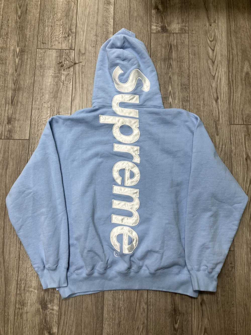 Supreme Supreme Satin Appliqué Hoodie Size L - image 1