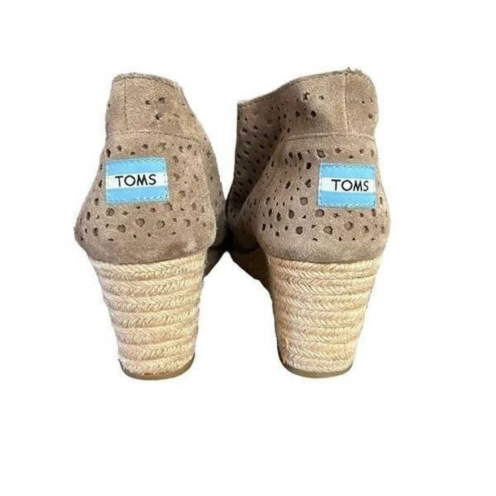 Toms Moroccan Taupe Suede Cutout Eyelets Lace Up … - image 7