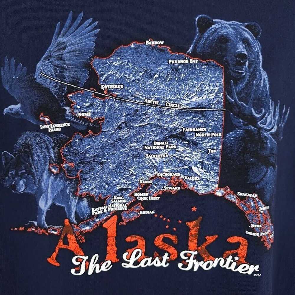 Delta Alaska T Shirt Mens Size Large Blue Grizzly… - image 2