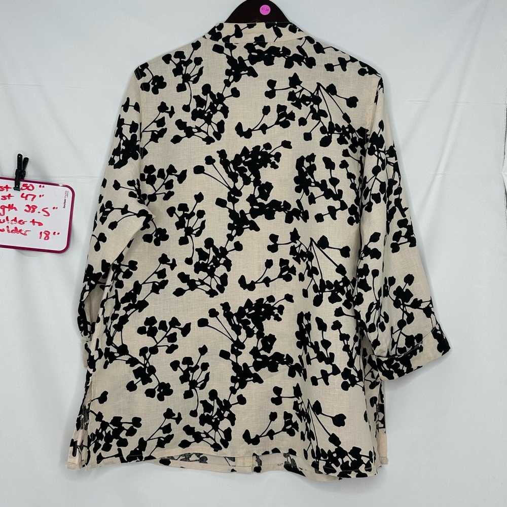 Lily Stanhope Linen Blouse Black Cherry Blossom P… - image 2