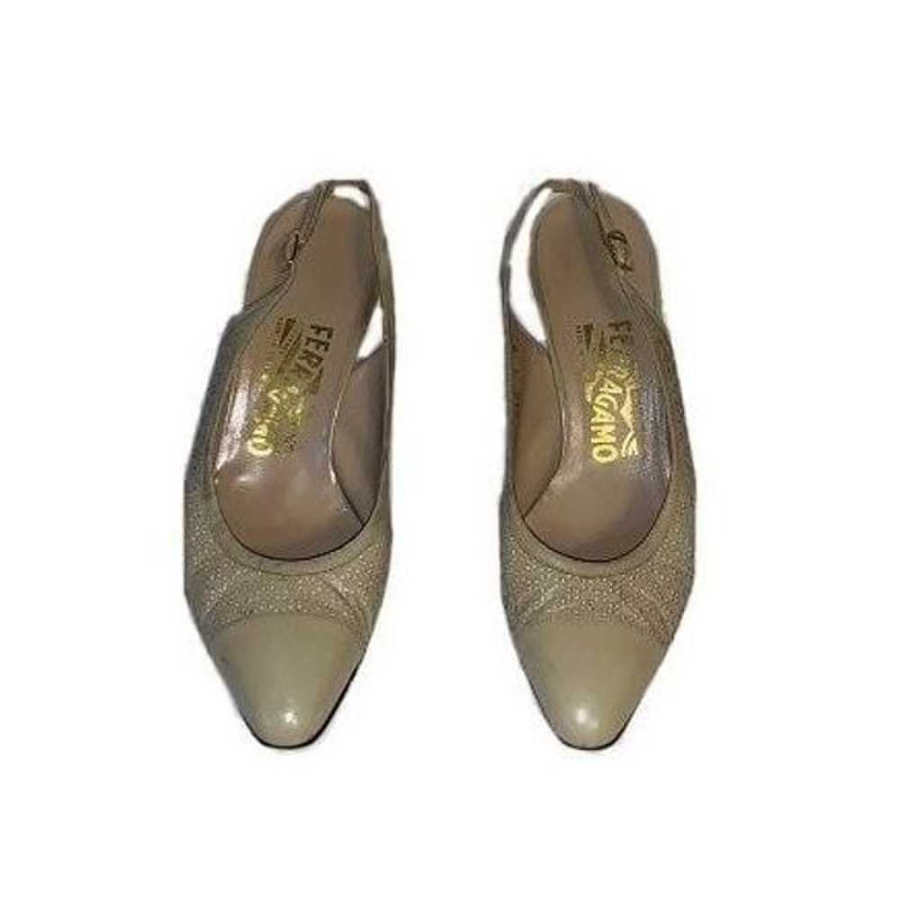 Salvatore Ferragamo taupe slingback 7 - image 2