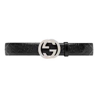 Gucci Interlocking Buckle leather belt