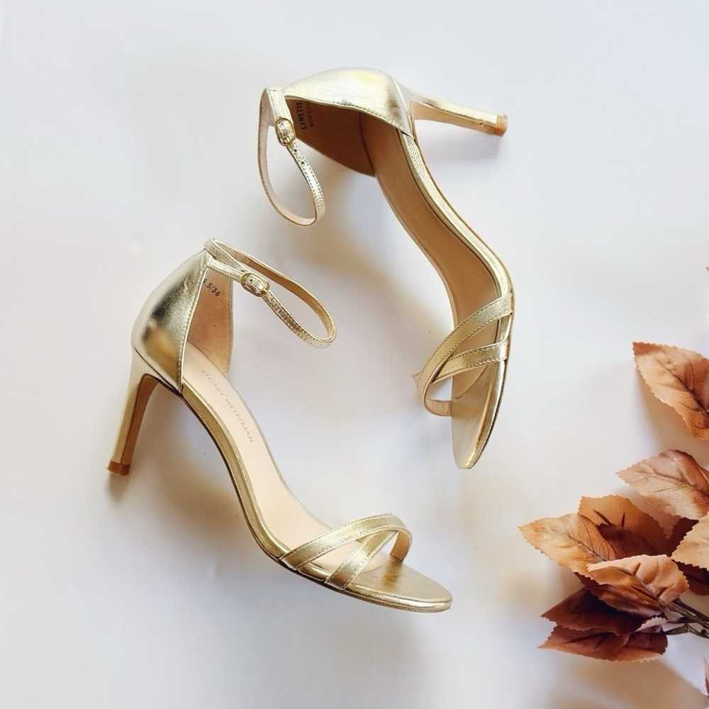 Stuart Weitzman Lynette Gold Sandals - image 3