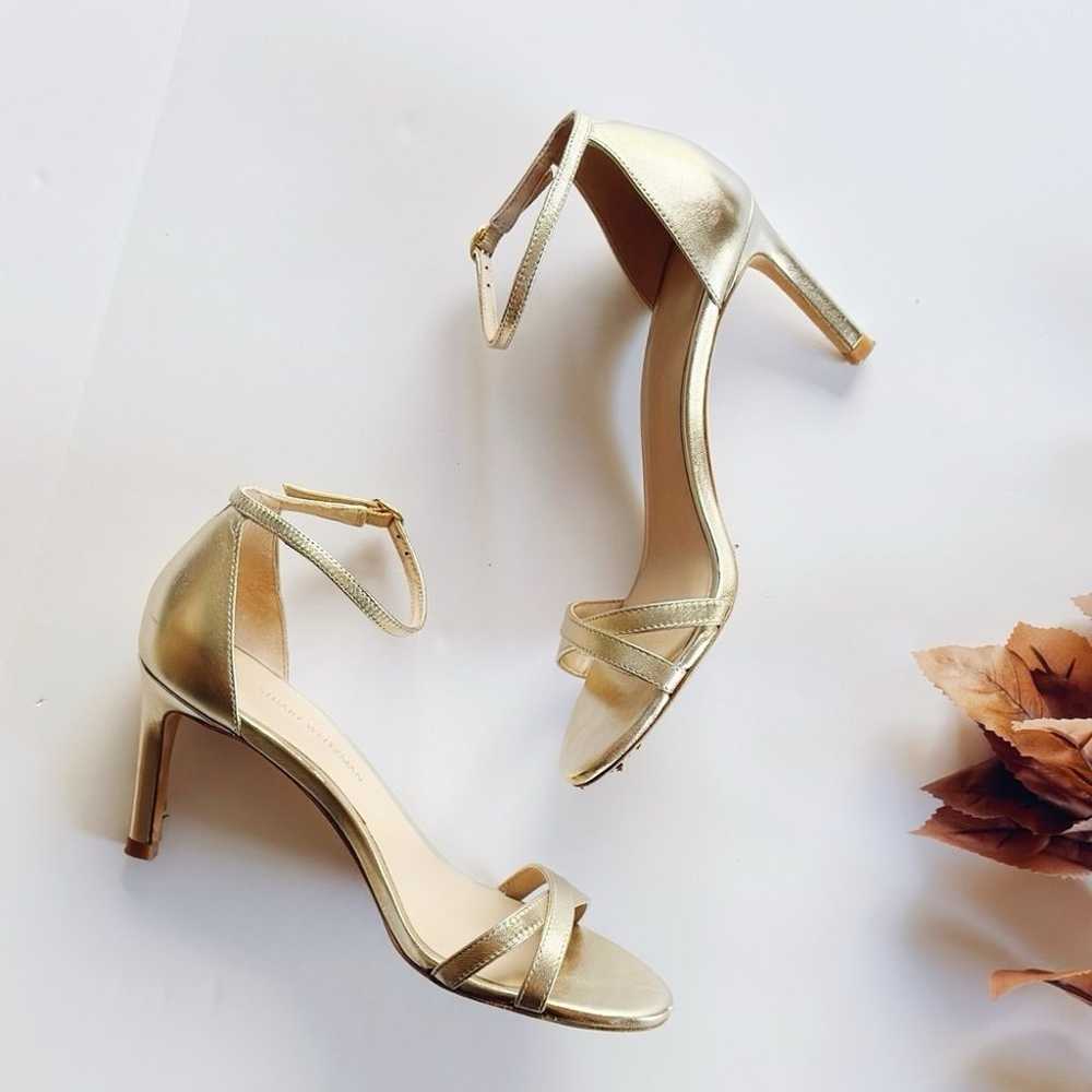 Stuart Weitzman Lynette Gold Sandals - image 4