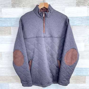 Cremieux Cremieux Quilted 1/4 Zip Sweatshirt Gray… - image 1