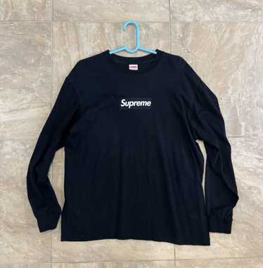 Supreme Orange outlet Box Logo Long Sleeve Shirt Size Medium