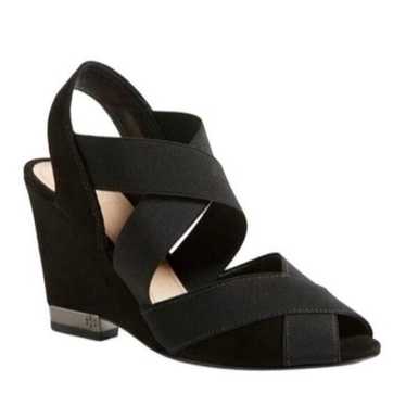 Tory Burch Debbie Wedge Sandal Black Suede - image 1