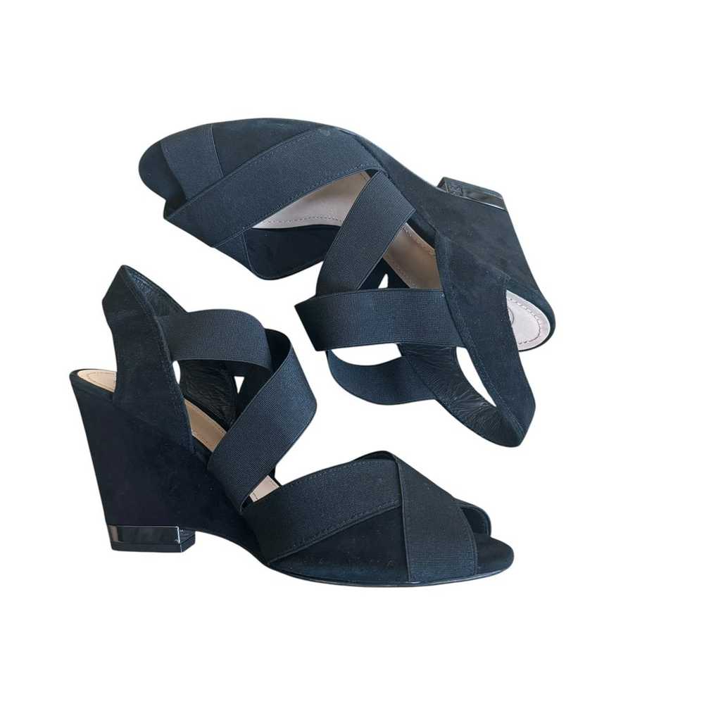 Tory Burch Debbie Wedge Sandal Black Suede - image 2