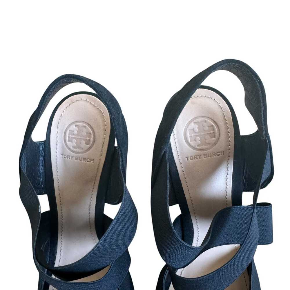 Tory Burch Debbie Wedge Sandal Black Suede - image 5