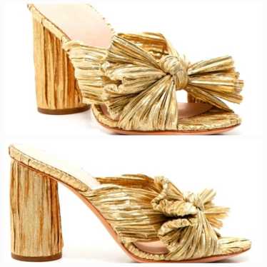 NWOB Gold Penny Knot Mules 3.5 Inch Heel Size 40E… - image 1