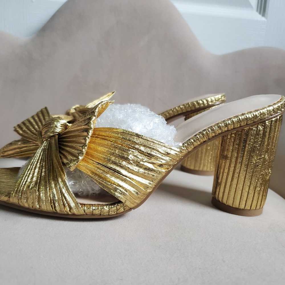 NWOB Gold Penny Knot Mules 3.5 Inch Heel Size 40E… - image 6