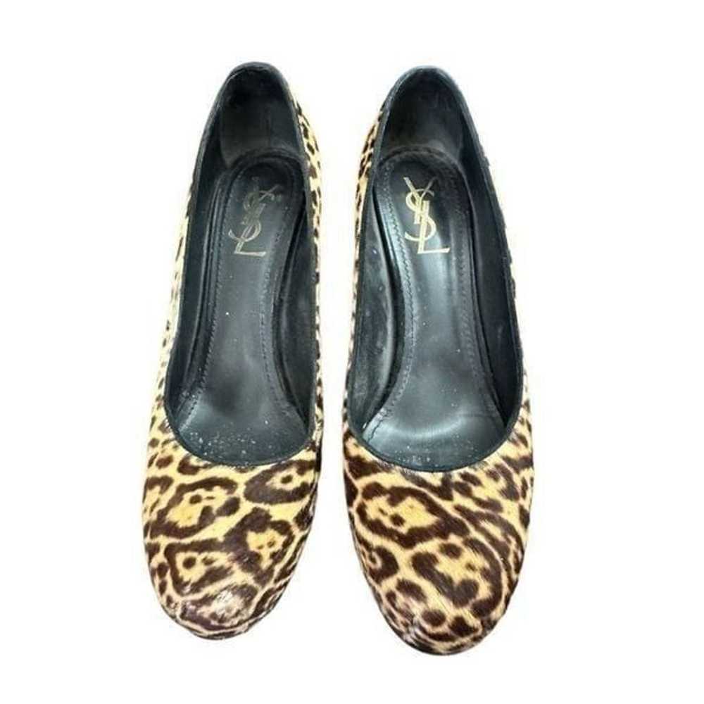 Saint Laurent Paris Beige/Brown Leopard Print Pon… - image 3