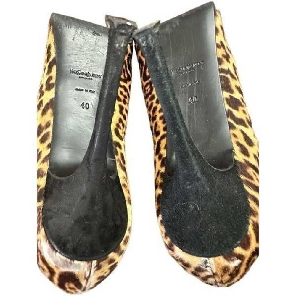 Saint Laurent Paris Beige/Brown Leopard Print Pon… - image 7