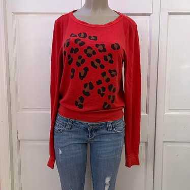 Y2K Wild Fox Leopard Print Long Sleeve Top - image 1