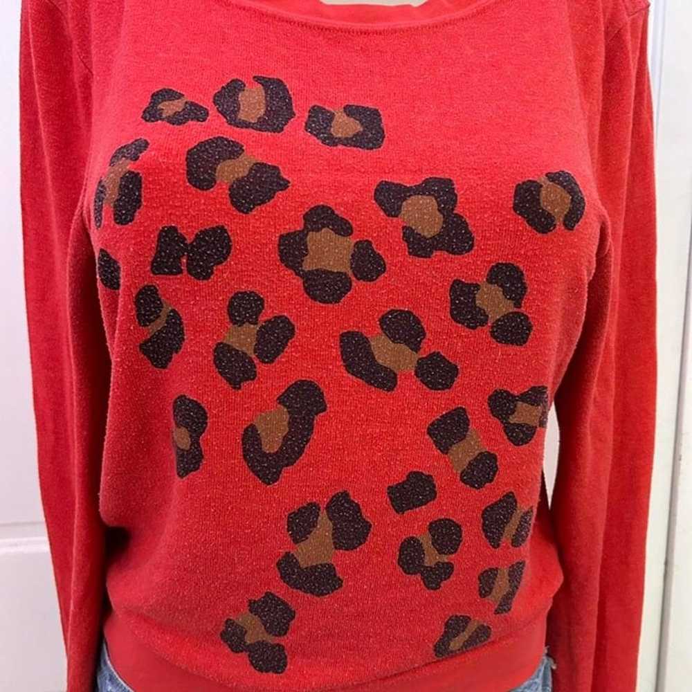 Y2K Wild Fox Leopard Print Long Sleeve Top - image 2