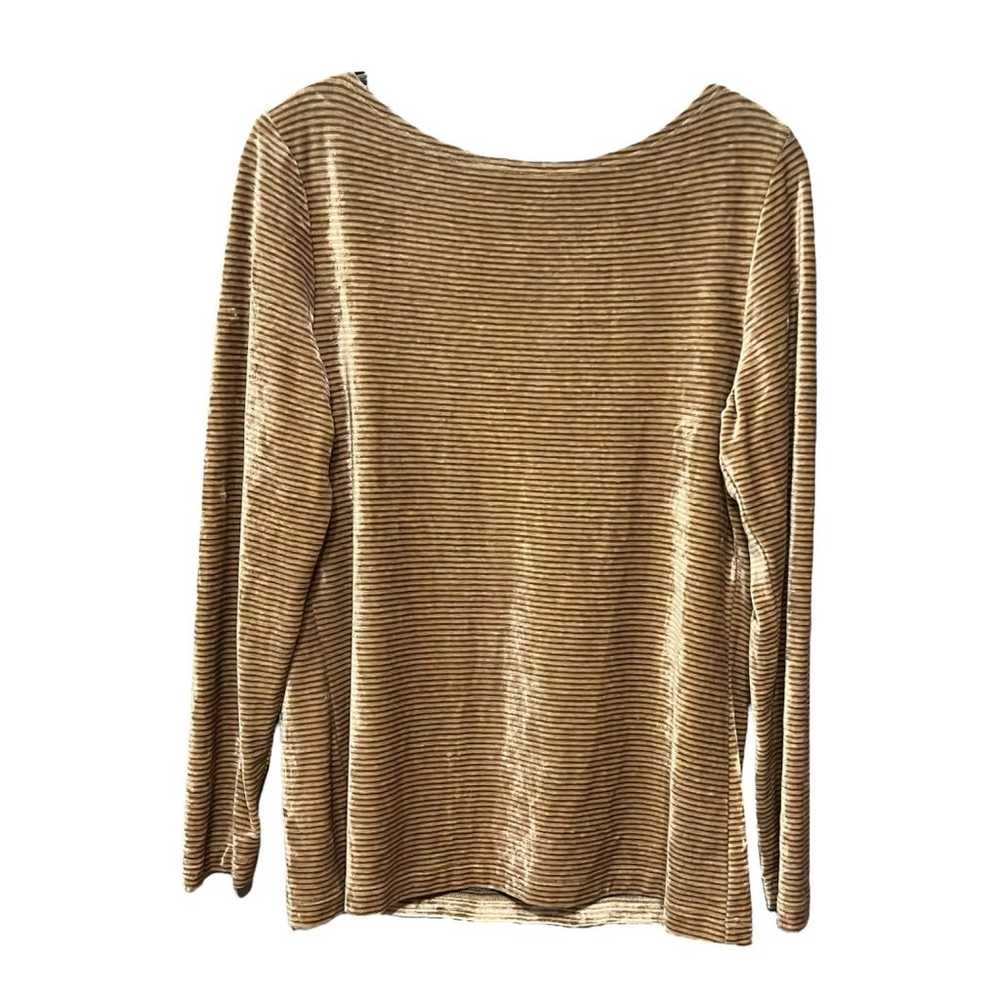 Worth New York Vintage Gold Striped Velour Sweater - image 1