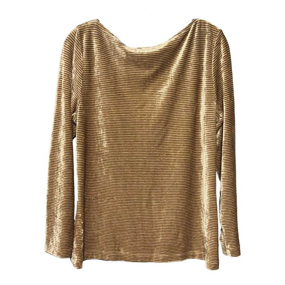 Worth New York Vintage Gold Striped Velour Sweater - image 2