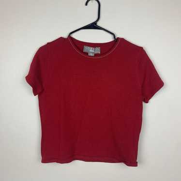 Vintage Red Short Sleeve Crop Top - image 1