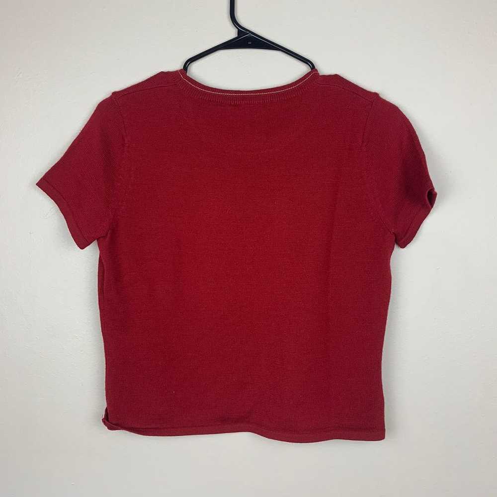 Vintage Red Short Sleeve Crop Top - image 4