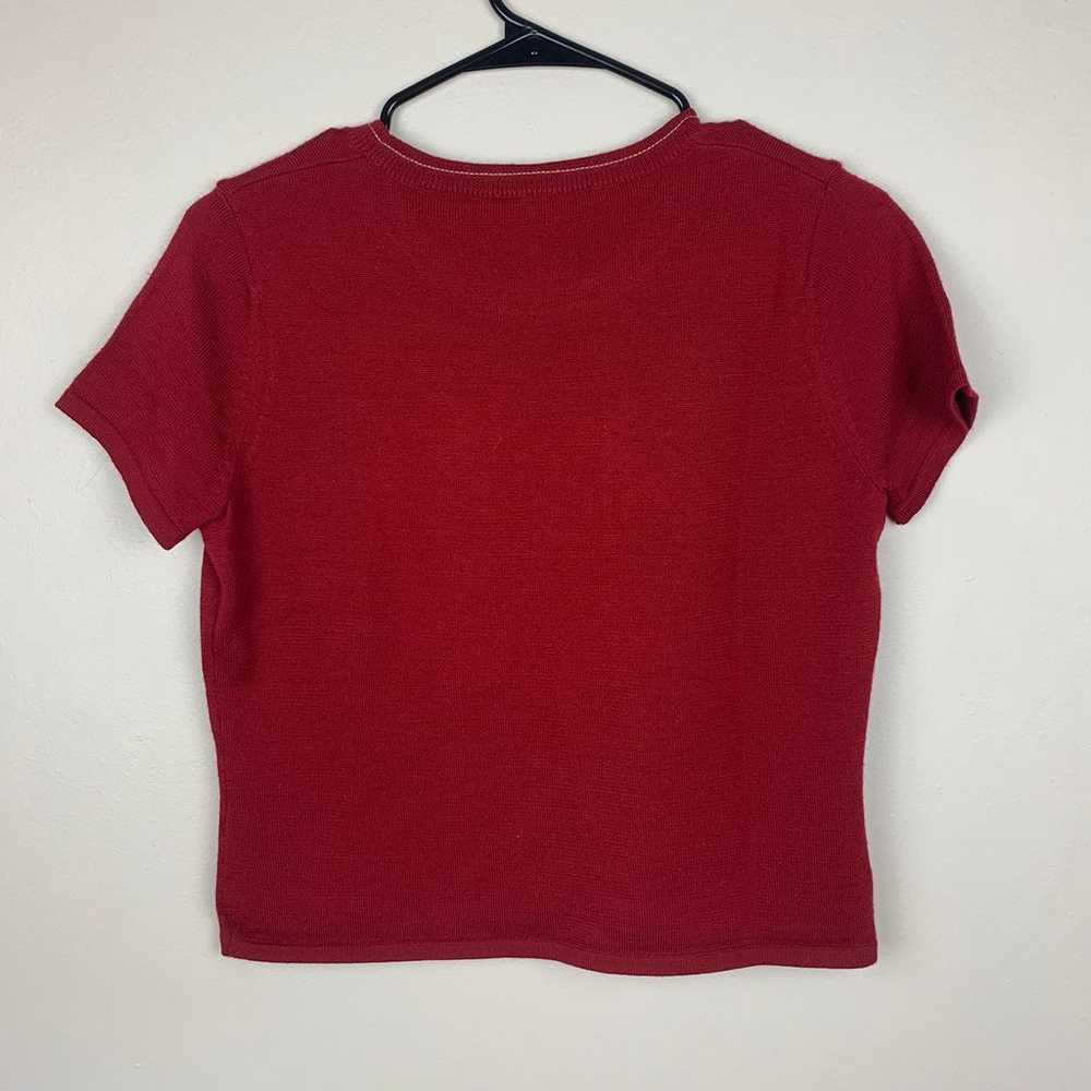 Vintage Red Short Sleeve Crop Top - image 5