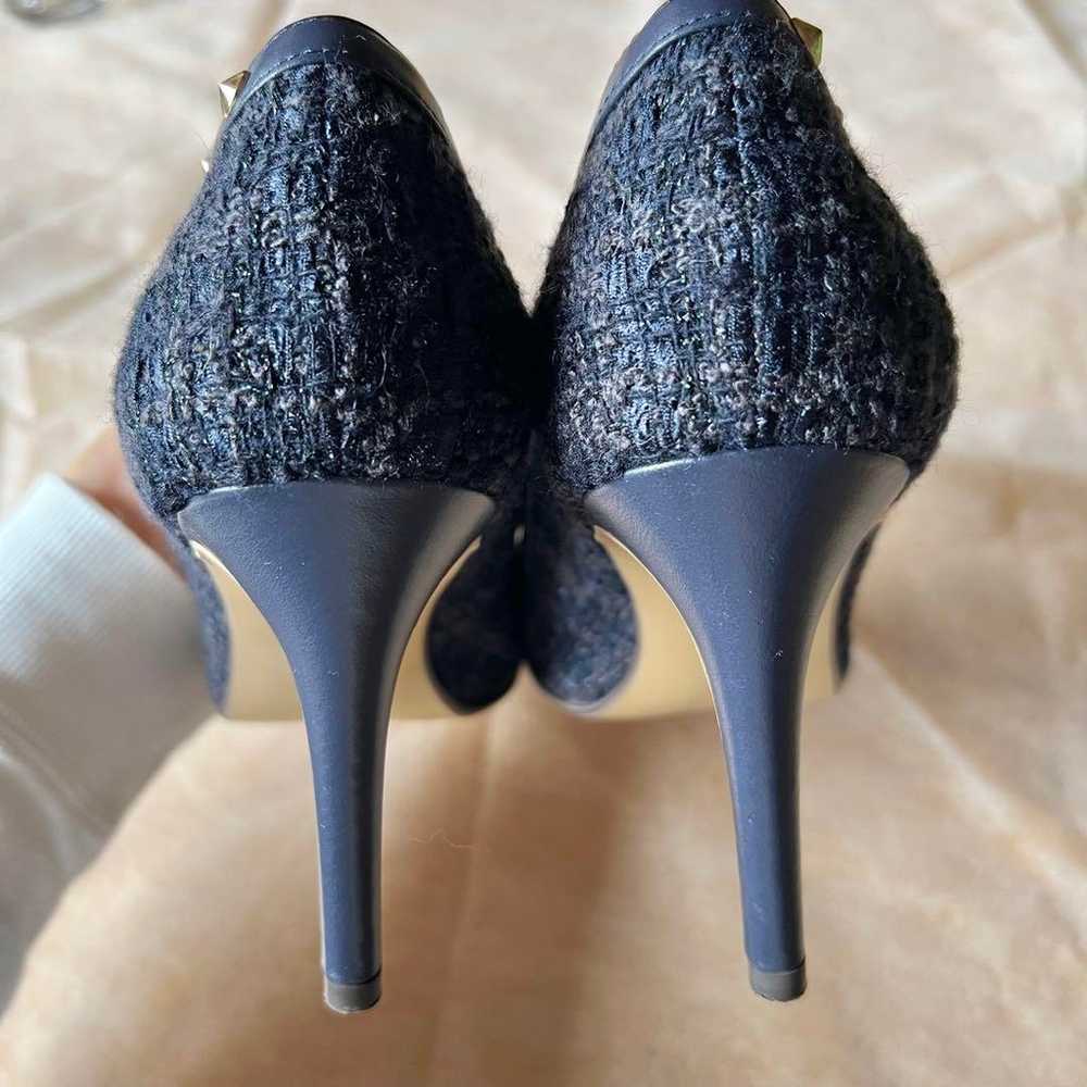 Diana Navy Tweed Studs Pin High Heels Elegant Inv… - image 5