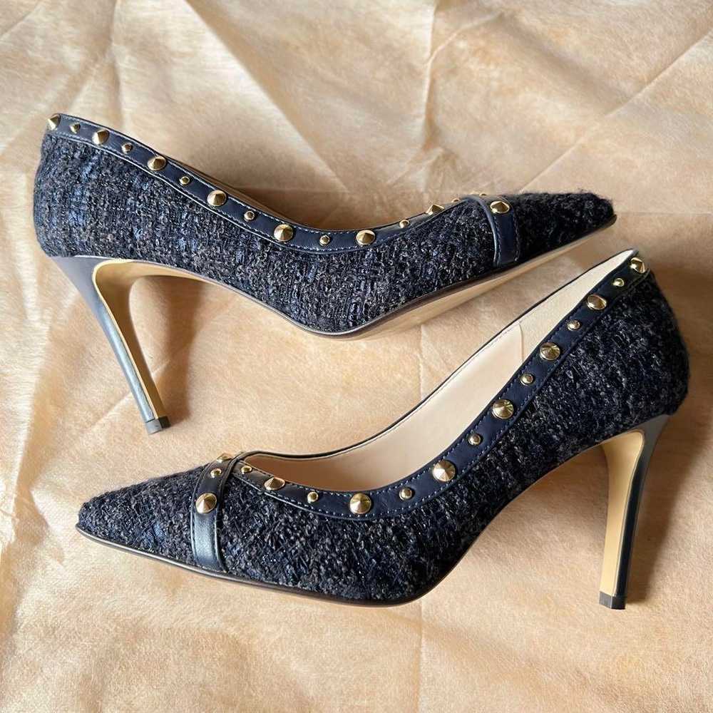 Diana Navy Tweed Studs Pin High Heels Elegant Inv… - image 6