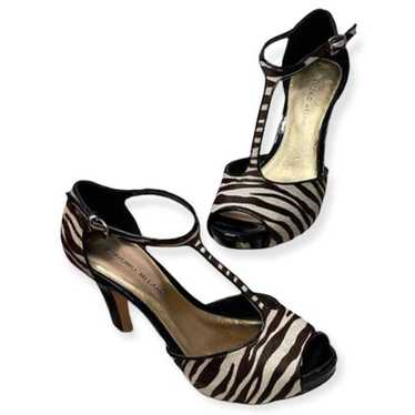 Antonio Melani Brown Zebra Print Heels Size 10 - image 1