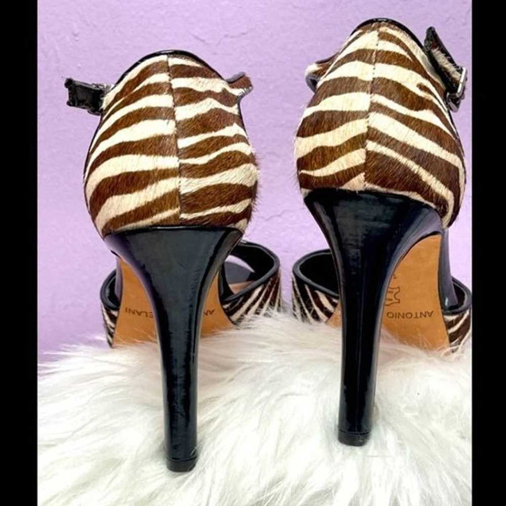 Antonio Melani Brown Zebra Print Heels Size 10 - image 4