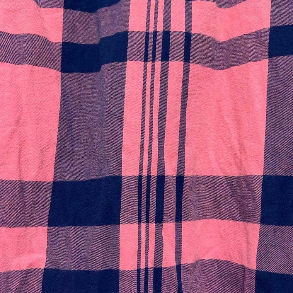 LDS Pink Navy Checkered Long Sleeve Shirt Vintage - image 6