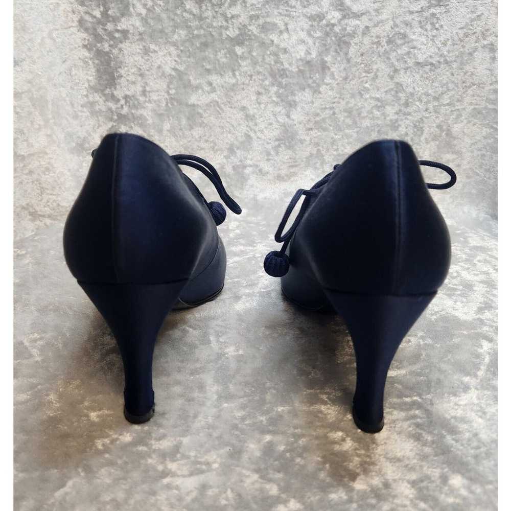 Bottega Veneta Silk Satin Navy Blue Stiletto Pump… - image 7