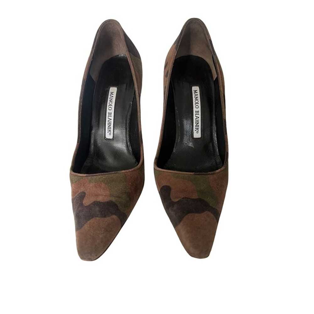 MANOLO BLAHNIK Camoflauge Camo Suede Heels Size 3… - image 5