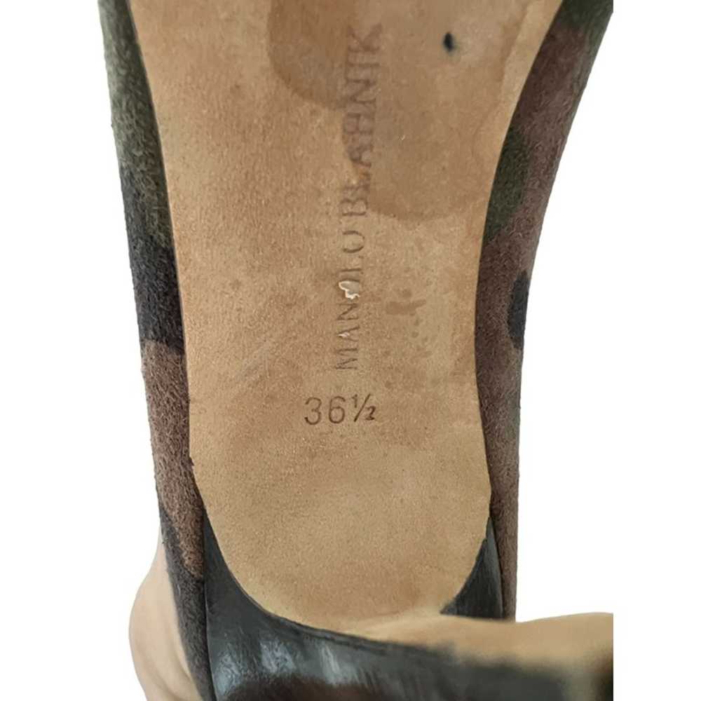 MANOLO BLAHNIK Camoflauge Camo Suede Heels Size 3… - image 6