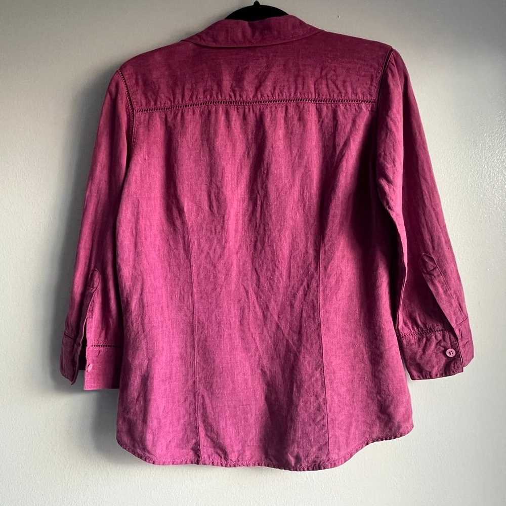 Eddie Bauer linen button up blouse - image 6