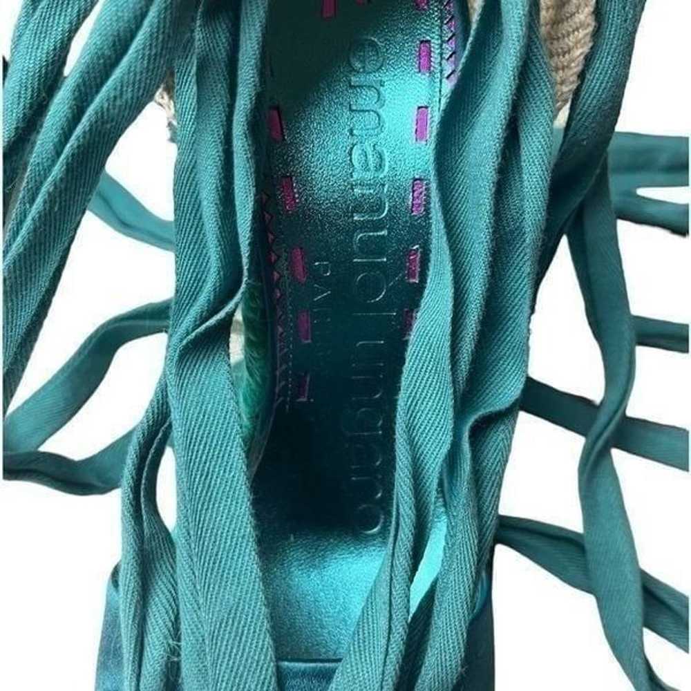 NWOT Emanuel Ungaro FAB Wedge Espadrilles in Teal… - image 2