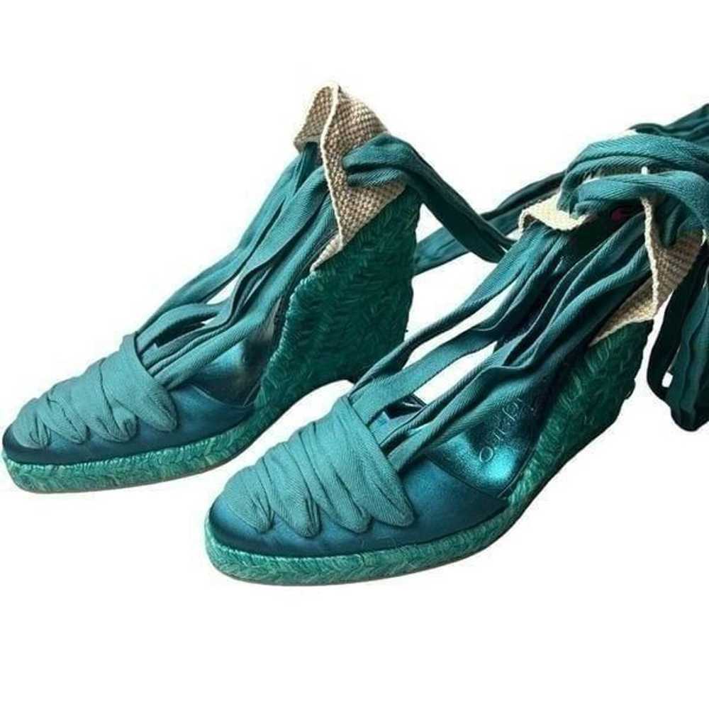 NWOT Emanuel Ungaro FAB Wedge Espadrilles in Teal… - image 8