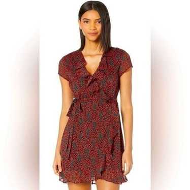 Bardot cherry faux wrap mini dress