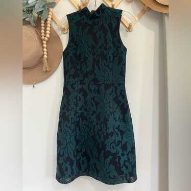 H&M Green and Black Mesh Lace Dress